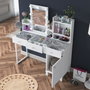 Hanah Home Mesa de Maquillaje Blanca con 9 Focos